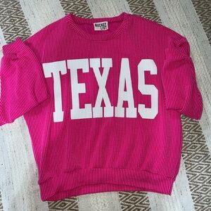 Pink and White TEXAS Oversized Crewneck